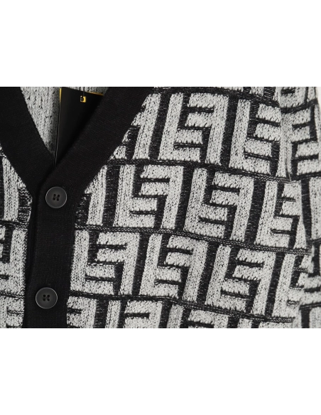 Fendi FF jacquard sweater cardigan,Fendi Jacket,Jacket,APPAREL