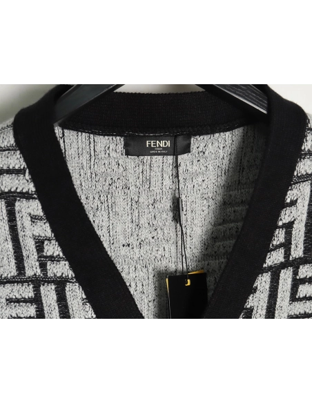Fendi FF jacquard sweater cardigan,Fendi Jacket,Jacket,APPAREL