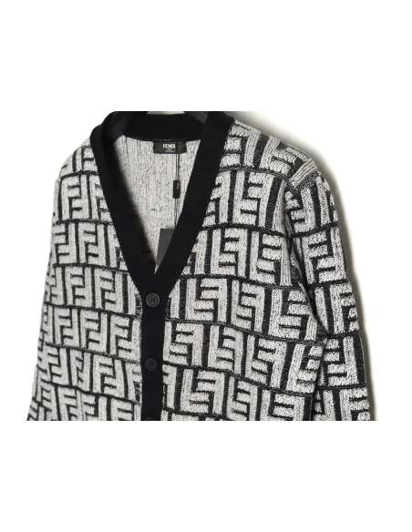 Fendi FF jacquard sweater cardigan,Fendi Jacket,Jacket,APPAREL