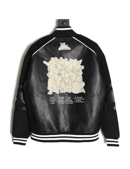 Louis Vuitton printed leather baseball jacket,Louis Vuitton Jacket,Jacket,APPAREL