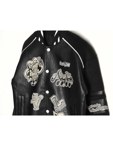 Louis Vuitton printed leather baseball jacket,Louis Vuitton Jacket,Jacket,APPAREL