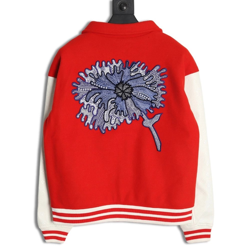 Louis Vuitton floral embroidered baseball jacket,Louis Vuitton Jacket,Jacket,APPAREL