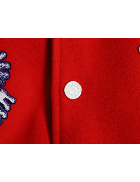 Louis Vuitton floral embroidered baseball jacket,Louis Vuitton Jacket,Jacket,APPAREL