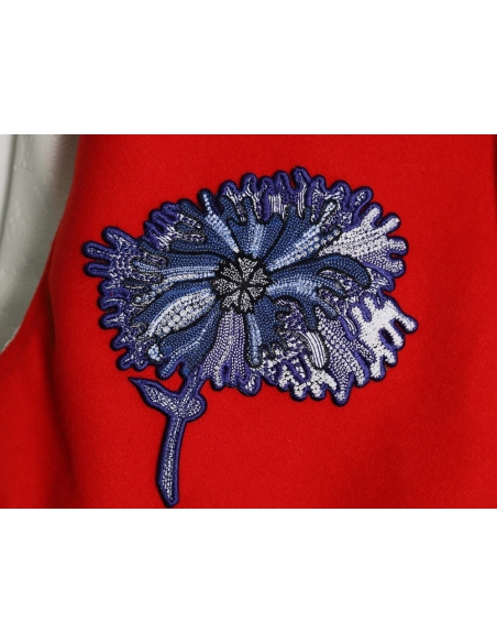 Louis Vuitton floral embroidered baseball jacket,Louis Vuitton Jacket,Jacket,APPAREL