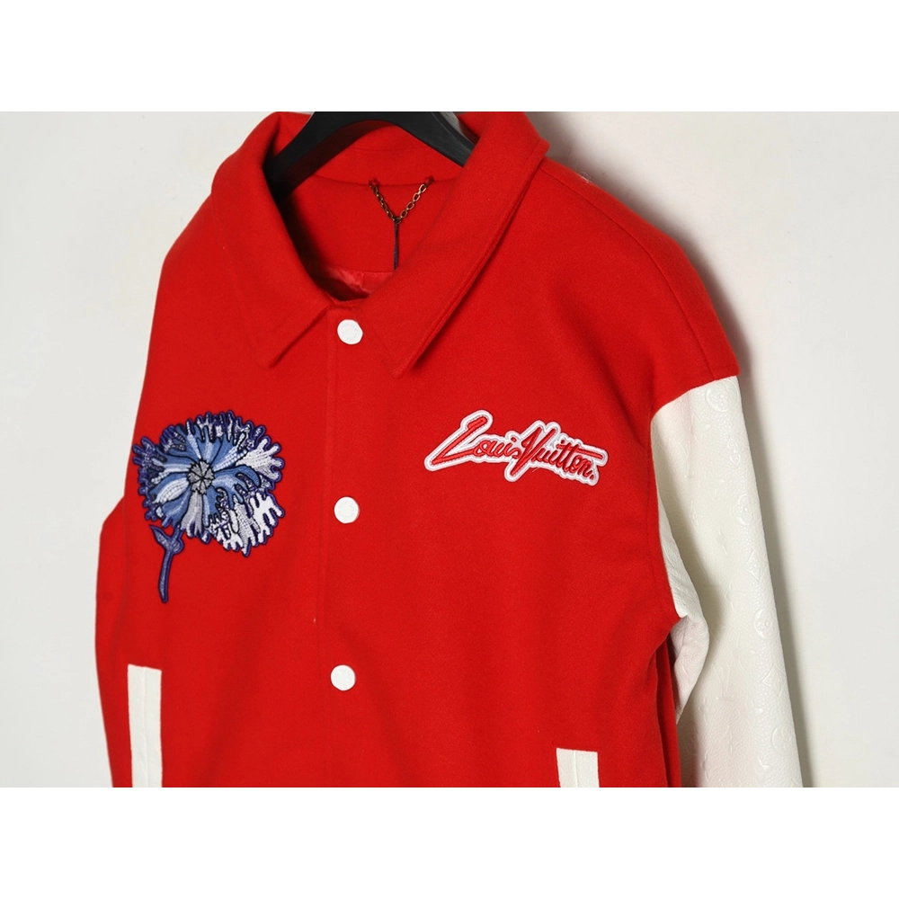 Louis Vuitton floral embroidered baseball jacket,Louis Vuitton Jacket,Jacket,APPAREL