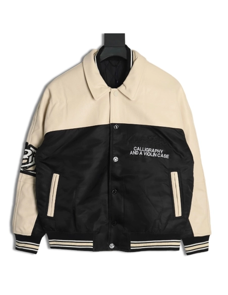 Louis Vuitton contrast color stitching baseball jacket,Louis Vuitton Jacket,Jacket,APPAREL