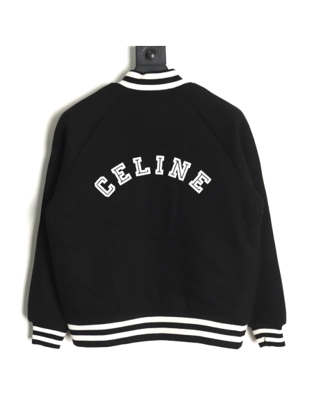 Celine embroidered logo baseball jacket,Celine Jacket,Jacket,APPAREL
