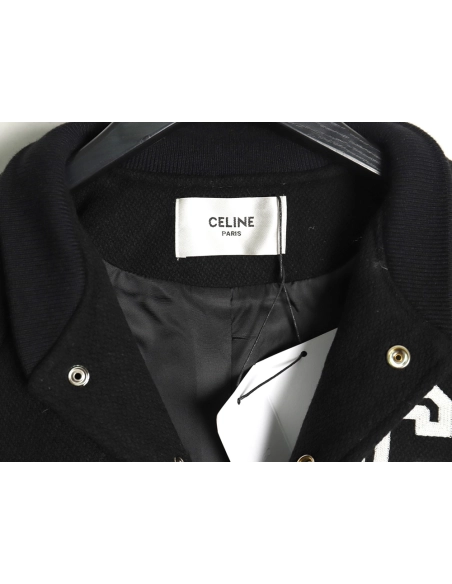 Celine embroidered logo baseball jacket,Celine Jacket,Jacket,APPAREL