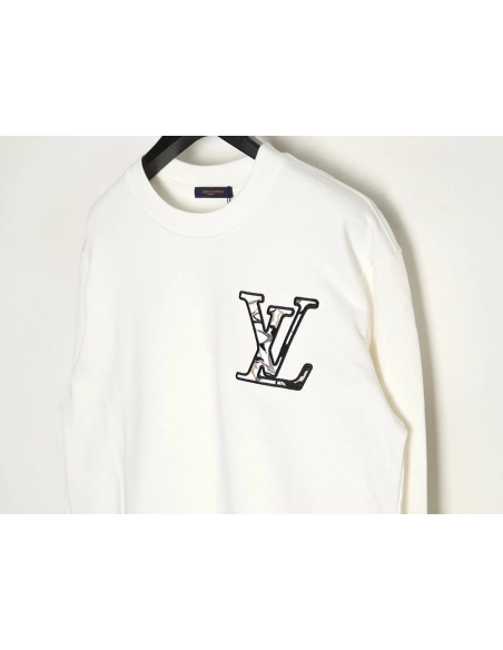 Louis Vuitton ski logo embroidered crewneck sweatshirt,Louis Vuitton Sweatshirt,Low Price High quality,legit seller