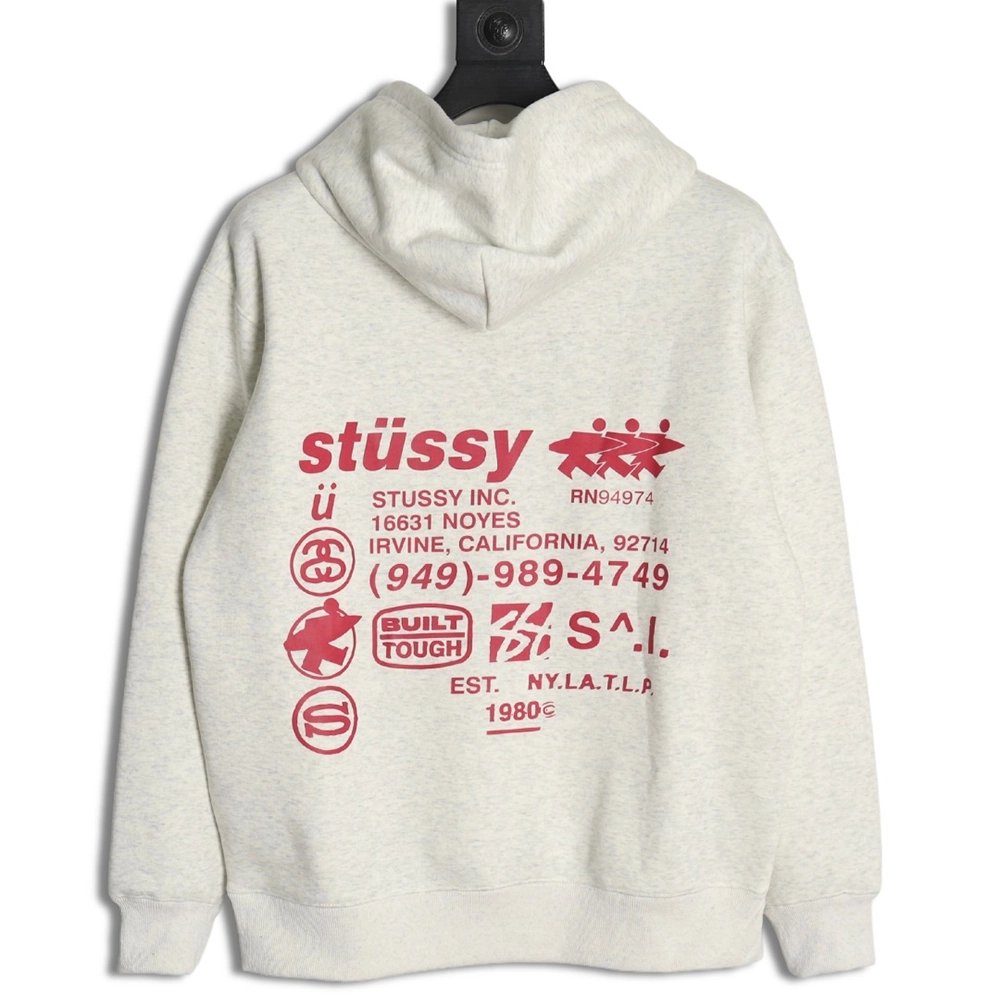 Stussy joint element logo hooded plus fleece hoodie,Stussy Hoodie,Hoodie,APPAREL