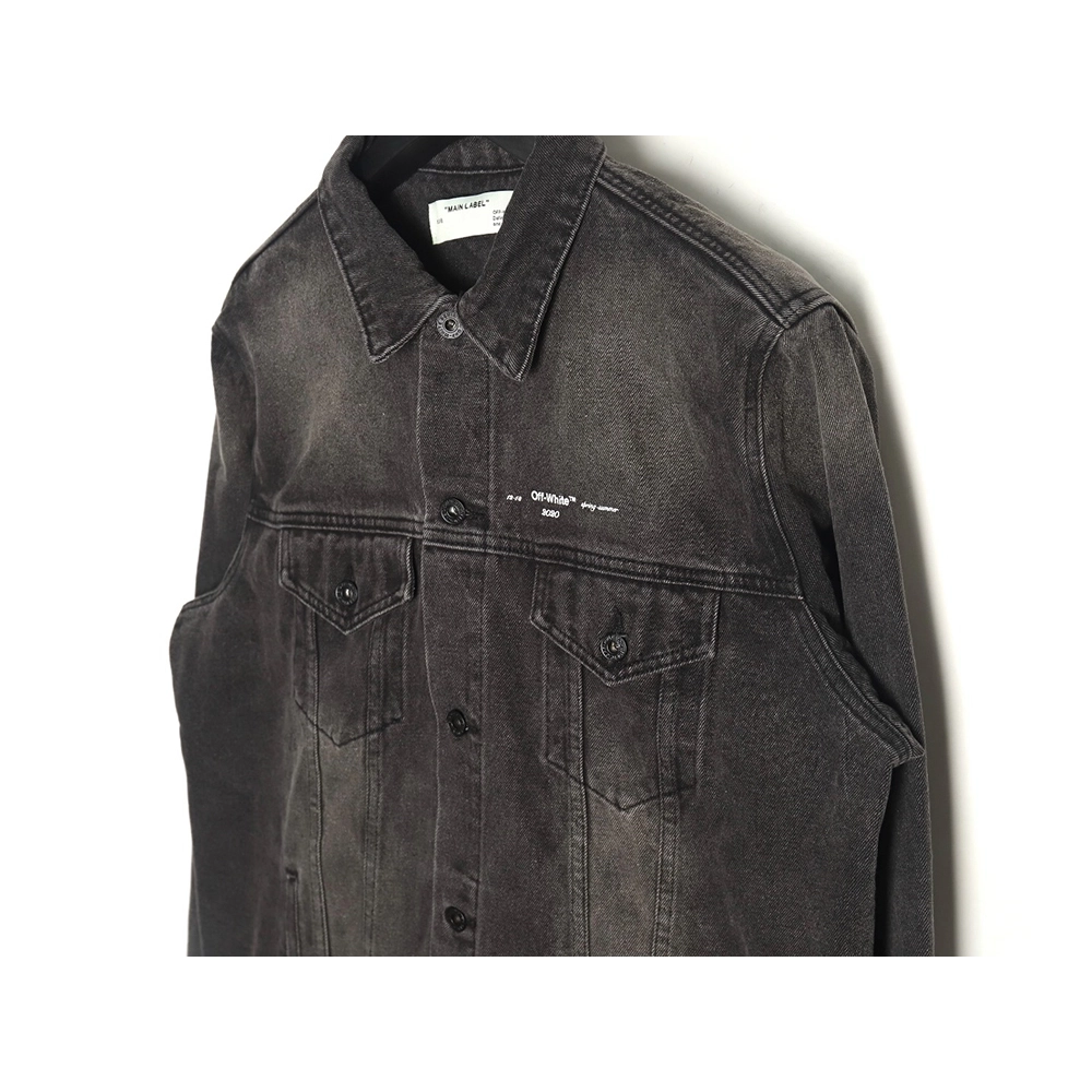 Off white yellow tape denim jacket,Off White Jacket,Jacket,APPAREL