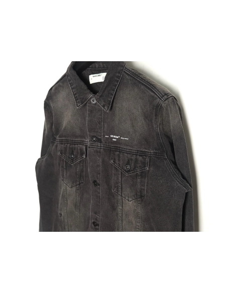 Off white yellow tape denim jacket,Off White Jacket,Jacket,APPAREL