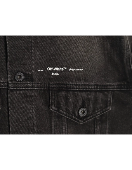 Off white yellow tape denim jacket,Off White Jacket,Jacket,APPAREL