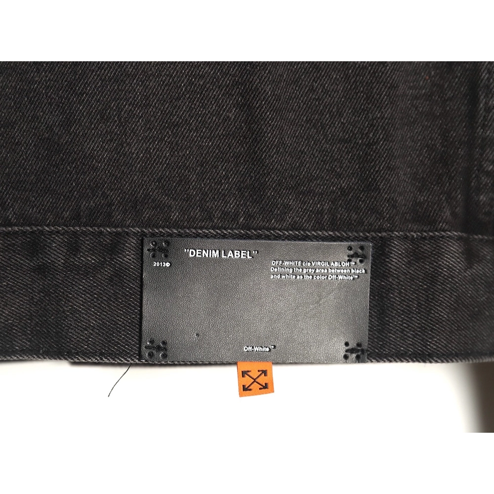 Off white yellow tape denim jacket,Off White Jacket,Jacket,APPAREL
