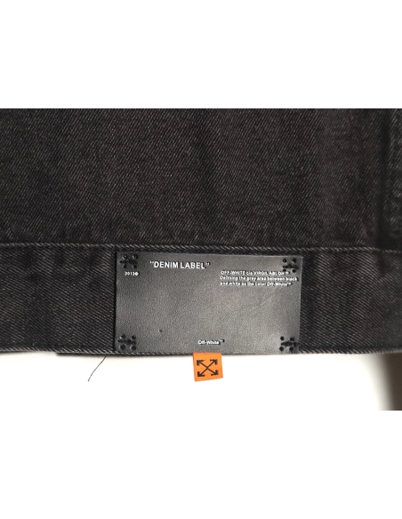 Off white yellow tape denim jacket,Off White Jacket,Jacket,APPAREL