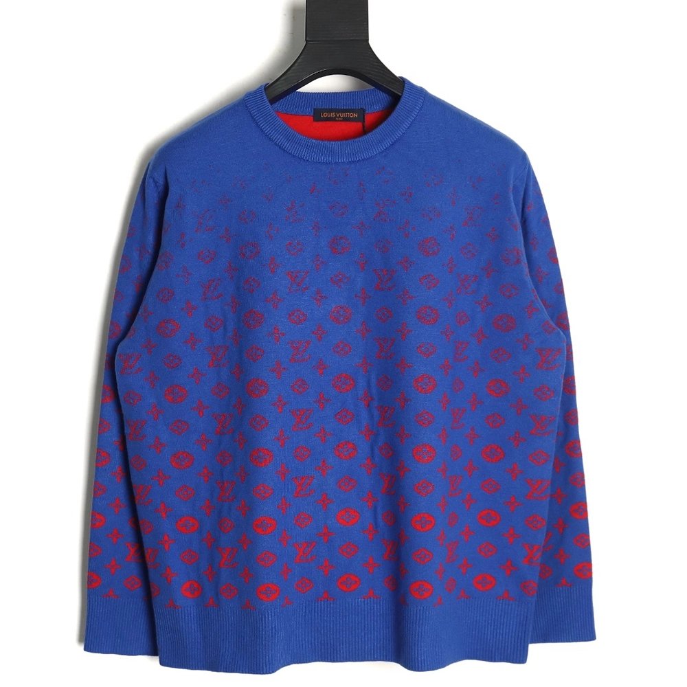 Louis Vuitton all over printed old flower starry sky gradient knitted sweater,Louis Vuitton Sweatshirt,Low Price High quality,le
