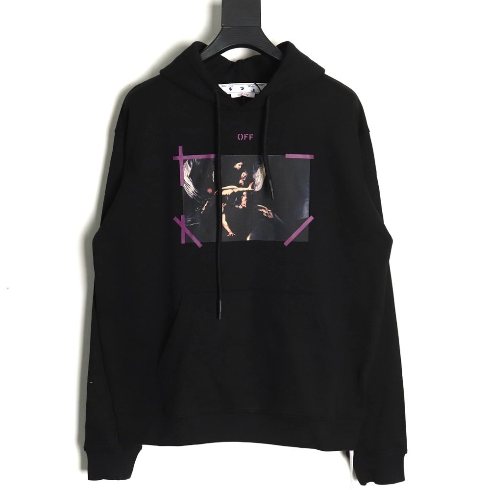 Off white religious print hoodie,Off White Hoodie,Hoodie,APPAREL