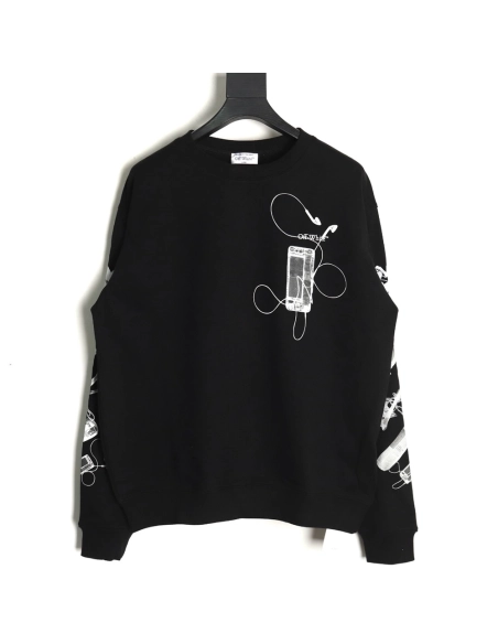Off white inksplashed arrow twill oil painting graffiti sweatshirt,Off White Sweatshirt,Low Price High quality,legit seller