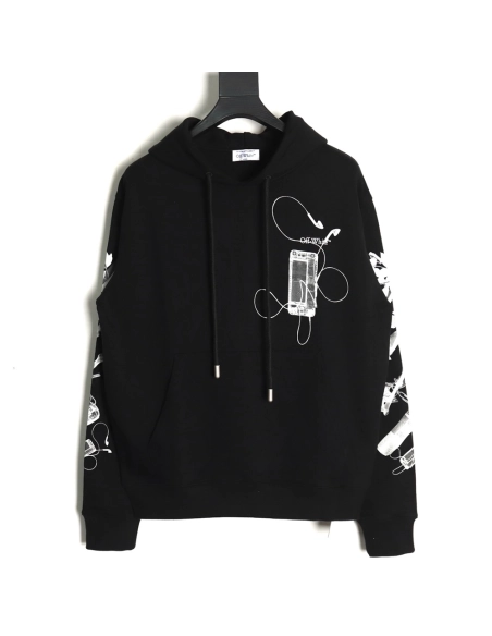 Off white splash ink arrow twill oil painting graffiti hoodie,Off White Hoodie,Hoodie,APPAREL
