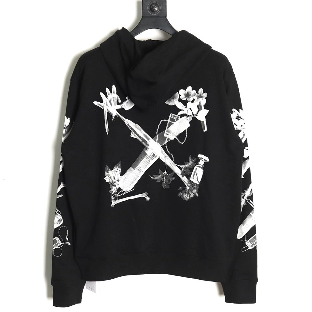 Off white splash ink arrow twill oil painting graffiti hoodie,Off White Hoodie,Hoodie,APPAREL