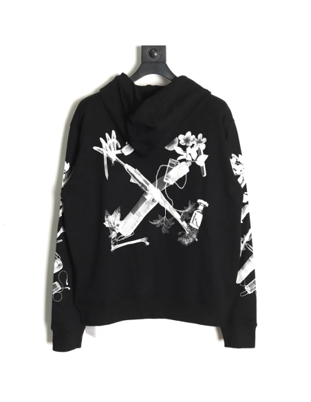 Off white splash ink arrow twill oil painting graffiti hoodie,Off White Hoodie,Hoodie,APPAREL