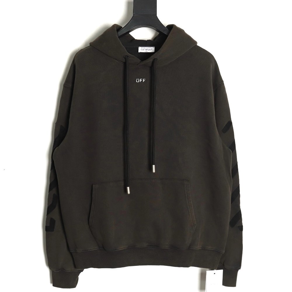 Off white washed old man print hoodie,Off White Hoodie,Hoodie,APPAREL