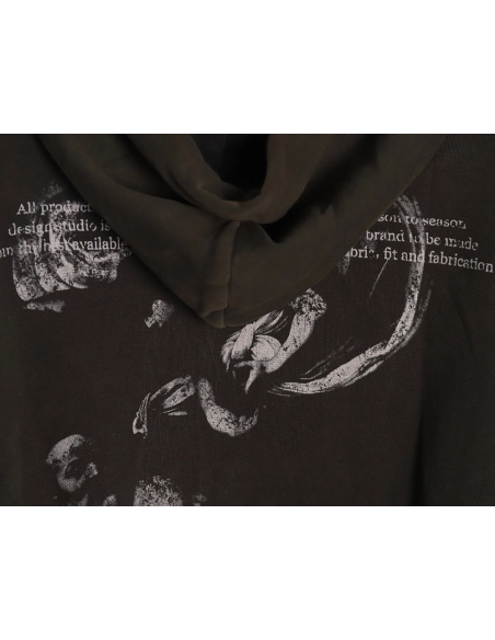 Off white washed old man print hoodie,Off White Hoodie,Hoodie,APPAREL