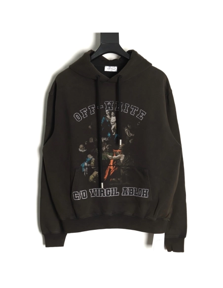 Off white washed religious hoodie,Off White Hoodie,Hoodie,APPAREL