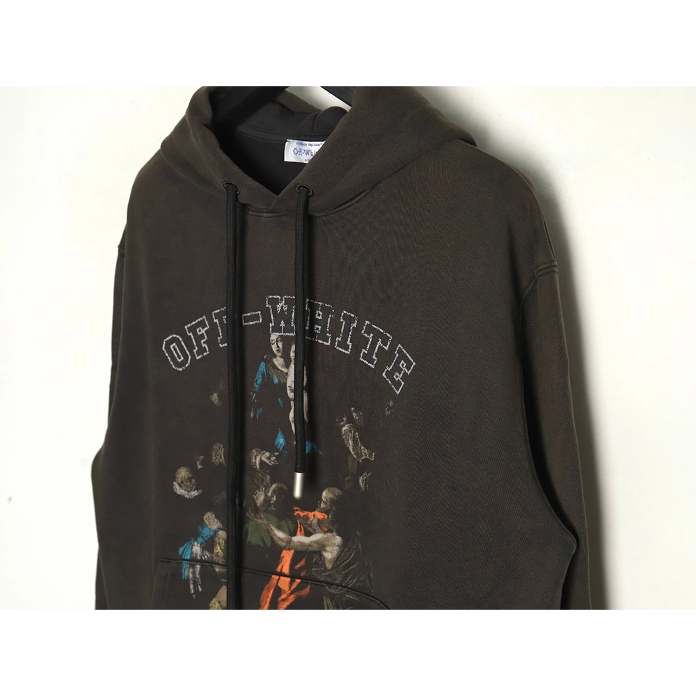 Off white washed religious hoodie,Off White Hoodie,Hoodie,APPAREL