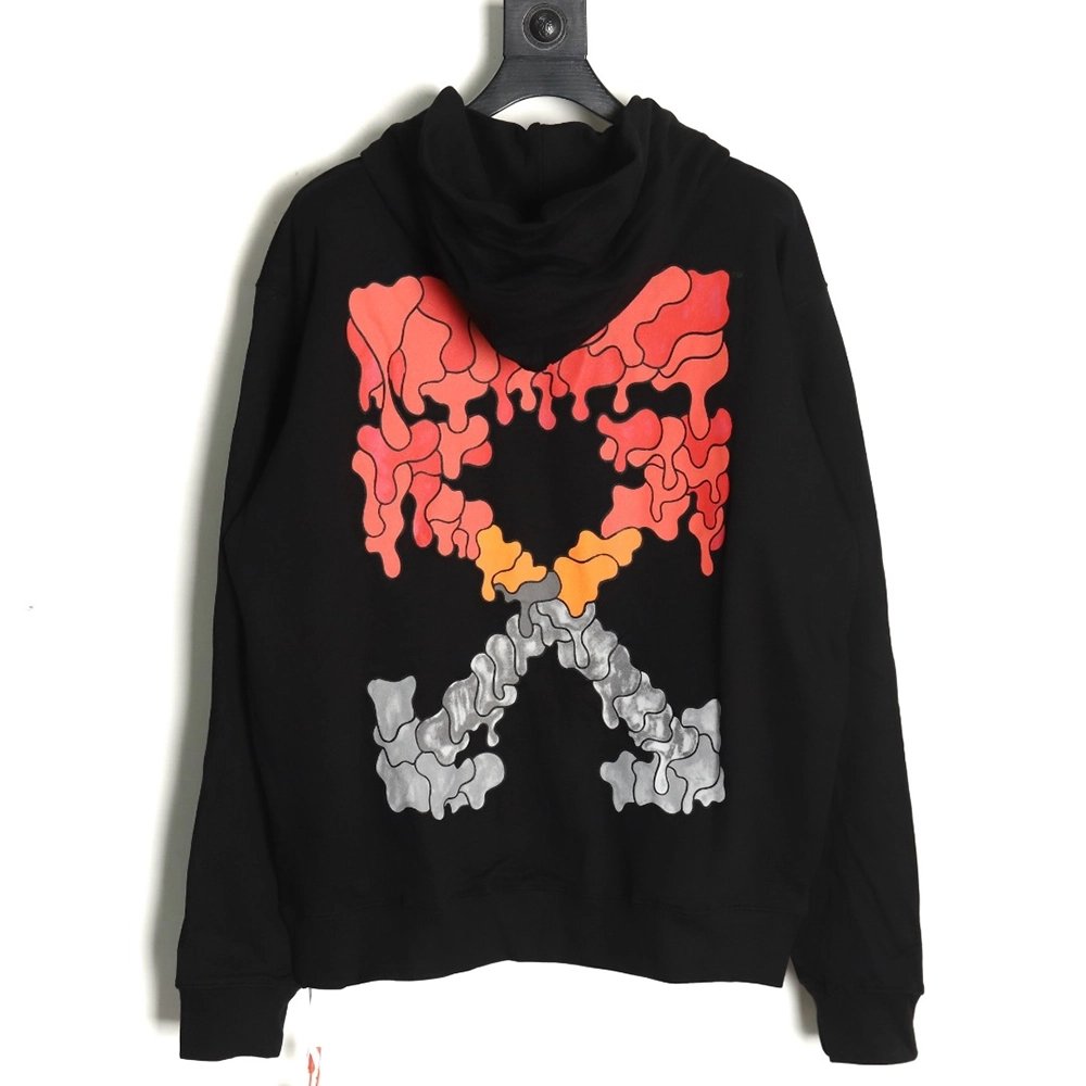 Off white red and gray melted arrow hoodie,Off White Hoodie,Hoodie,APPAREL