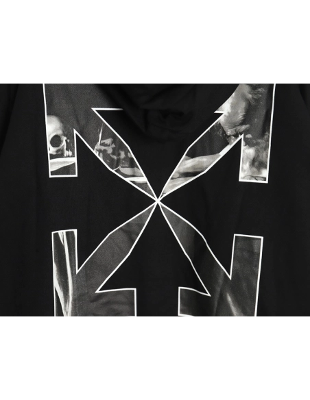 Off white Caravaggio black and white religious hoodie,Off White Hoodie,Hoodie,APPAREL