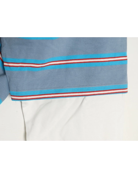Acne Studios blue striped fake twopiece smiley longsleeved Tshirt,Acne Studios T Shirt,Tshirt,APPAREL