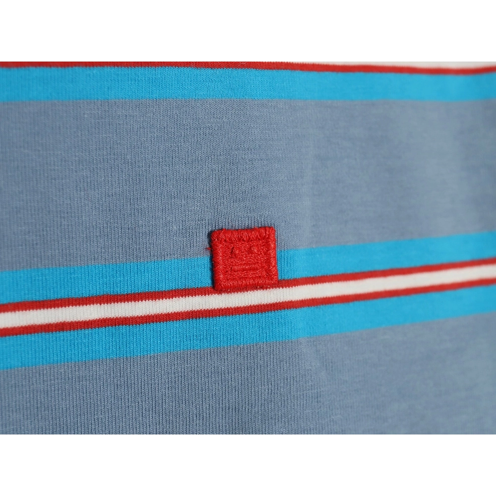 Acne Studios blue striped fake twopiece smiley longsleeved Tshirt,Acne Studios T Shirt,Tshirt,APPAREL