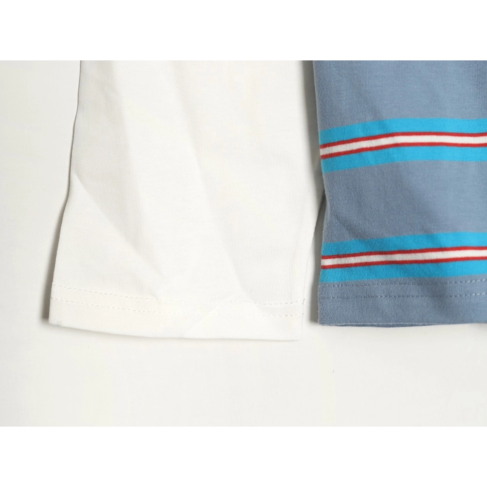 Acne Studios blue striped fake twopiece smiley longsleeved Tshirt,Acne Studios T Shirt,Tshirt,APPAREL