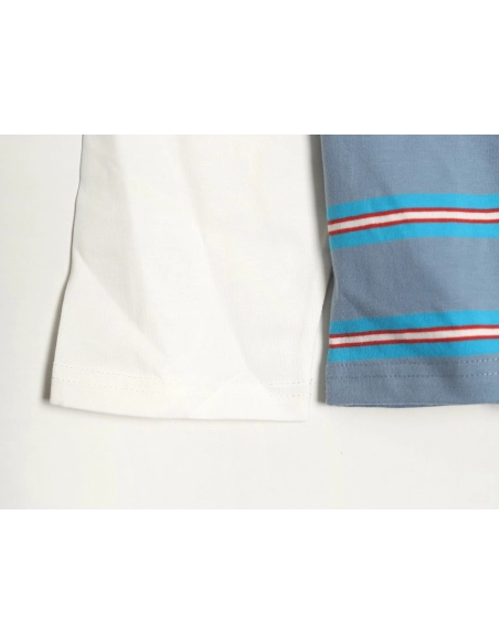 Acne Studios blue striped fake twopiece smiley longsleeved Tshirt,Acne Studios T Shirt,Tshirt,APPAREL