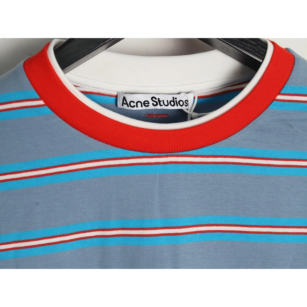 Acne Studios blue striped fake twopiece smiley longsleeved Tshirt,Acne Studios T Shirt,Tshirt,APPAREL