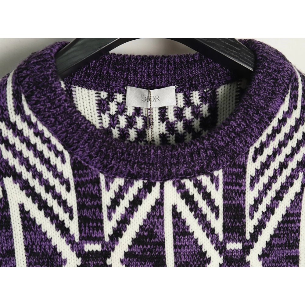 Dior jacquard geometric knit sweater,Dior Sweatshirt,Low Price High quality,legit seller