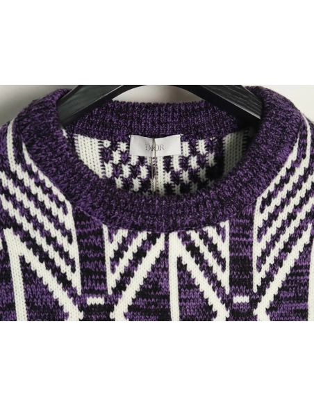 Dior jacquard geometric knit sweater,Dior Sweatshirt,Low Price High quality,legit seller