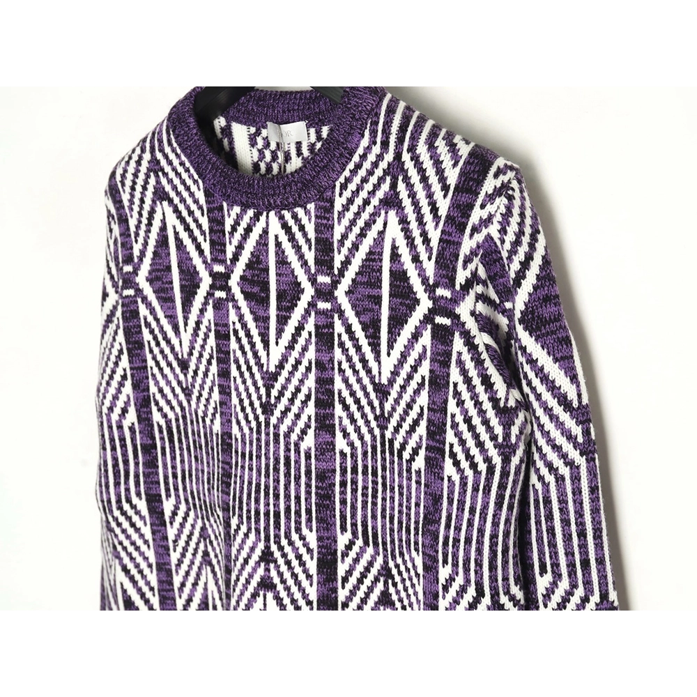 Dior jacquard geometric knit sweater,Dior Sweatshirt,Low Price High quality,legit seller