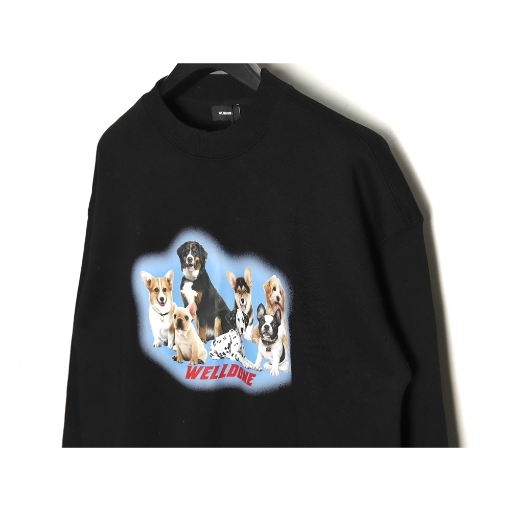 We11 Done Circle Puppy Crew Neck Sweatshirt,We11done Sweatshirt,Low Price High quality,legit seller