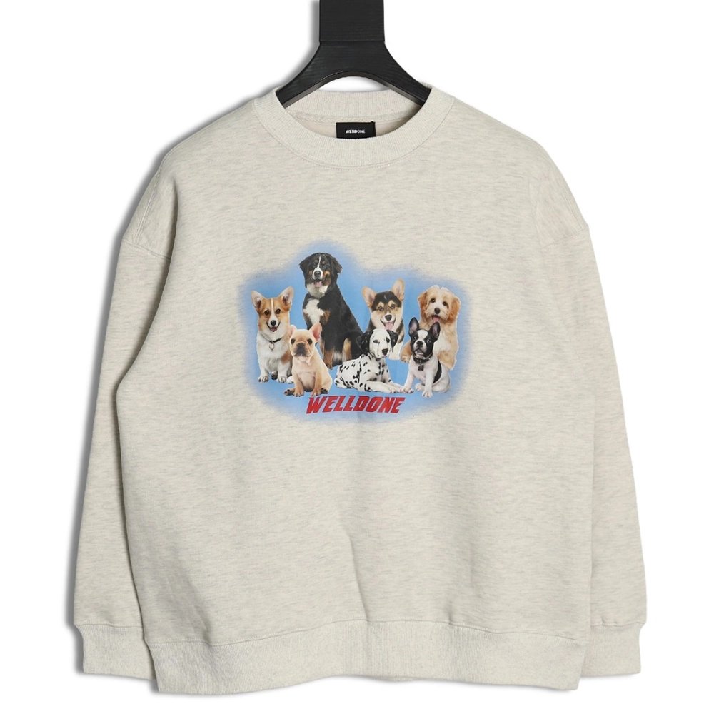 We11 Done Circle Puppy Crew Neck Sweatshirt,We11done Sweatshirt,Low Price High quality,legit seller