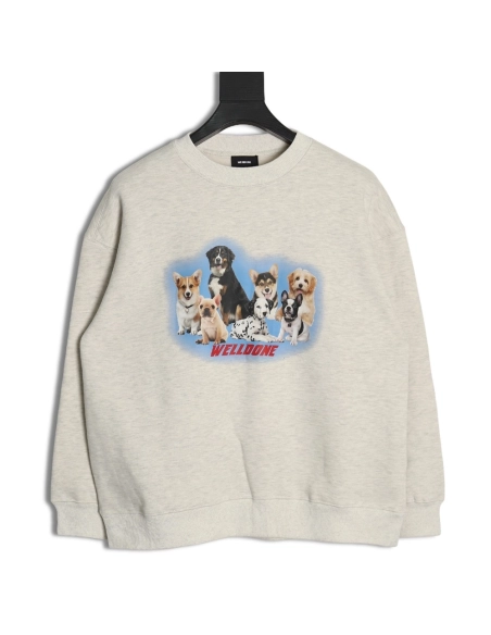 We11 Done Circle Puppy Crew Neck Sweatshirt,We11done Sweatshirt,Low Price High quality,legit seller