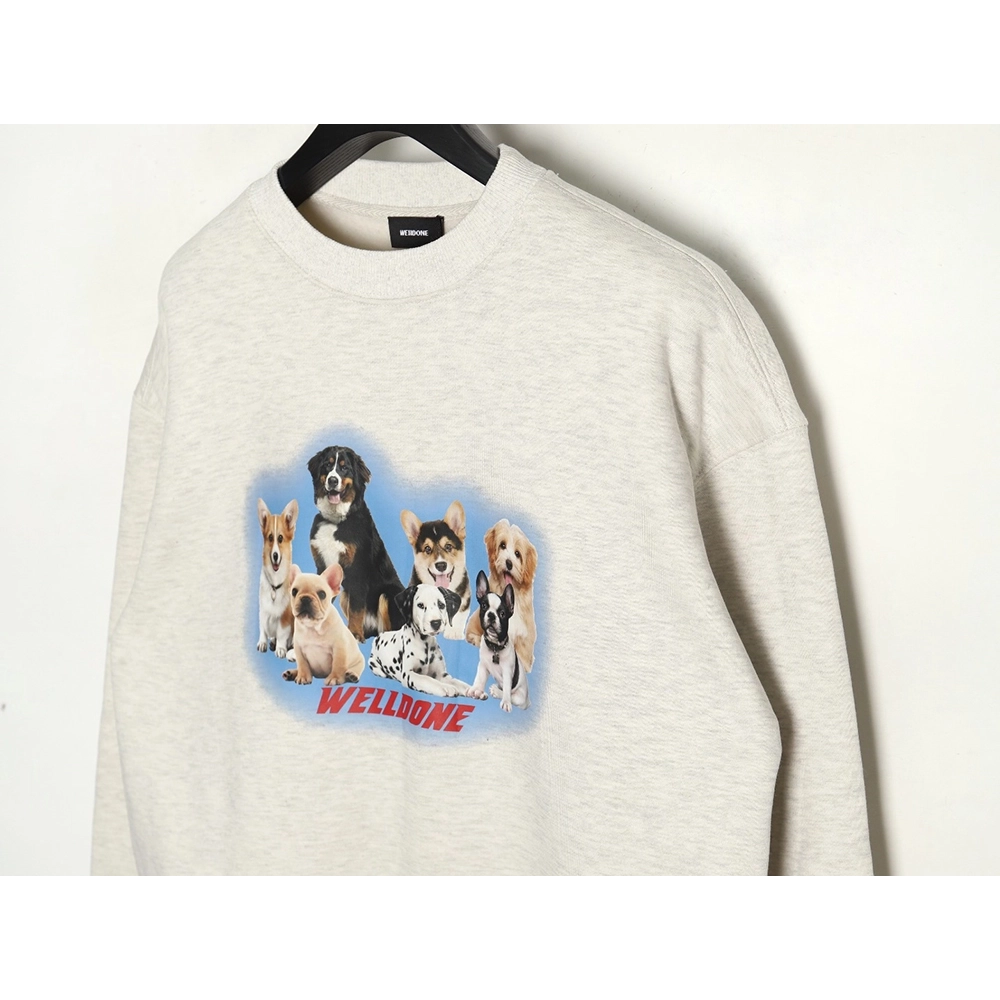 We11 Done Circle Puppy Crew Neck Sweatshirt,We11done Sweatshirt,Low Price High quality,legit seller