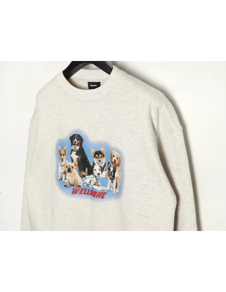 We11 Done Circle Puppy Crew Neck Sweatshirt,We11done Sweatshirt,Low Price High quality,legit seller