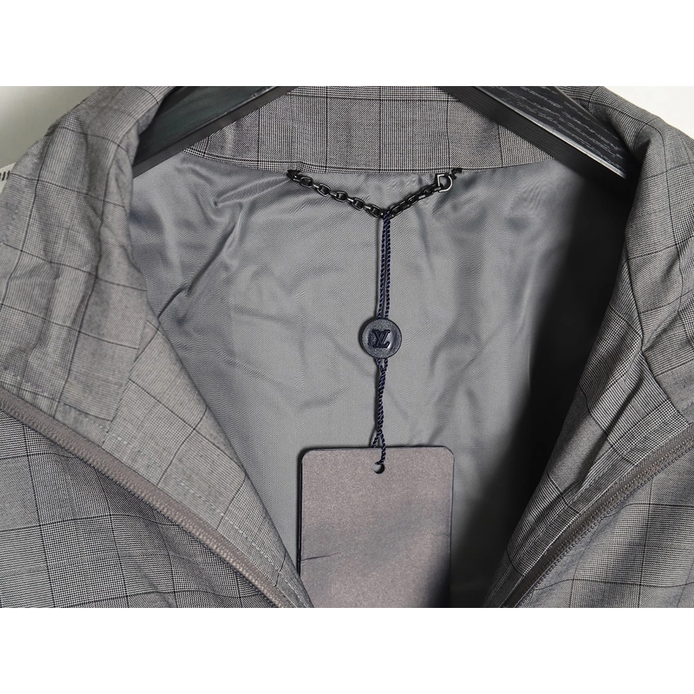 Louis vuitton wool check webbing waist jacket,Louis Vuitton Jacket,Jacket,APPAREL