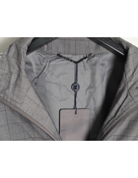 Louis vuitton wool check webbing waist jacket,Louis Vuitton Jacket,Jacket,APPAREL