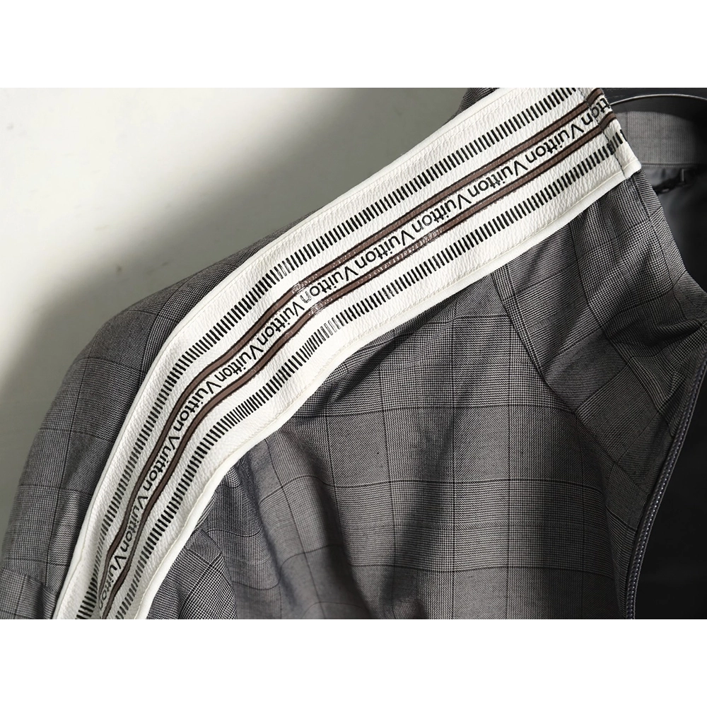 Louis vuitton wool check webbing waist jacket,Louis Vuitton Jacket,Jacket,APPAREL