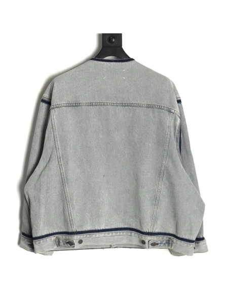 Maison Margiela collarless denim jacket,MAISON MARGIELA Jacket,Jacket,APPAREL