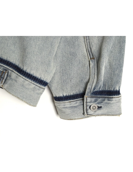 Maison Margiela collarless denim jacket,MAISON MARGIELA Jacket,Jacket,APPAREL