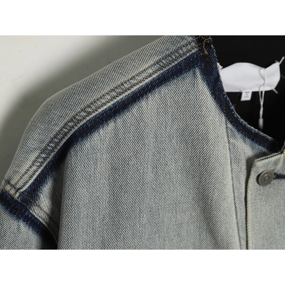 Maison Margiela collarless denim jacket,MAISON MARGIELA Jacket,Jacket,APPAREL